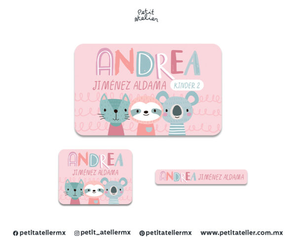 Pegatinas cute animals pink